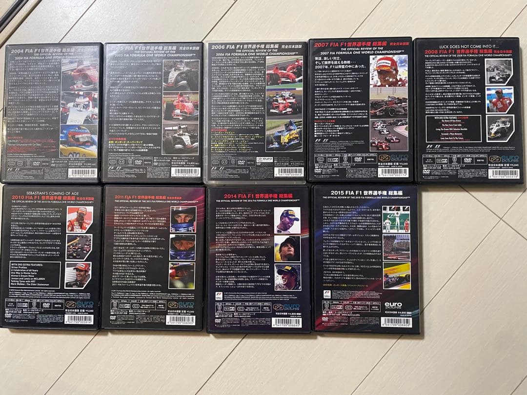 新着CD・DVD・ブルーレイ - 9本セット 2004〜2015 FIA F1世界選手権