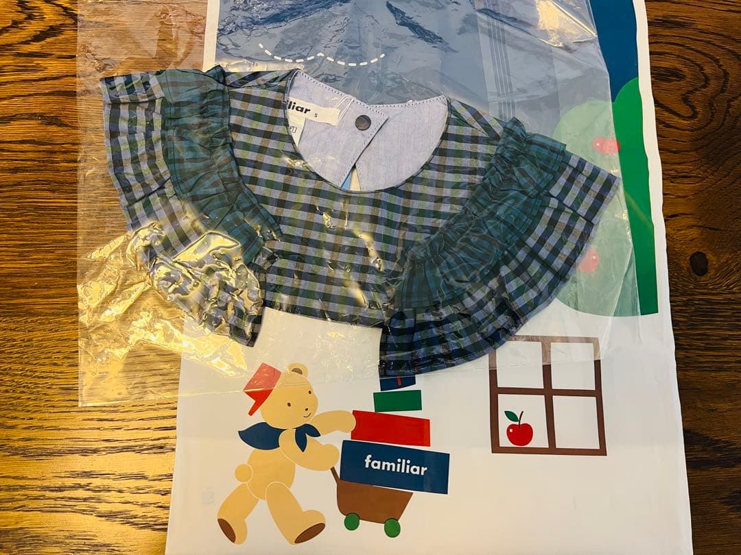 ファミリア 完売 再販無し 新品 付け襟 ファミリアチェック 親子コーデ