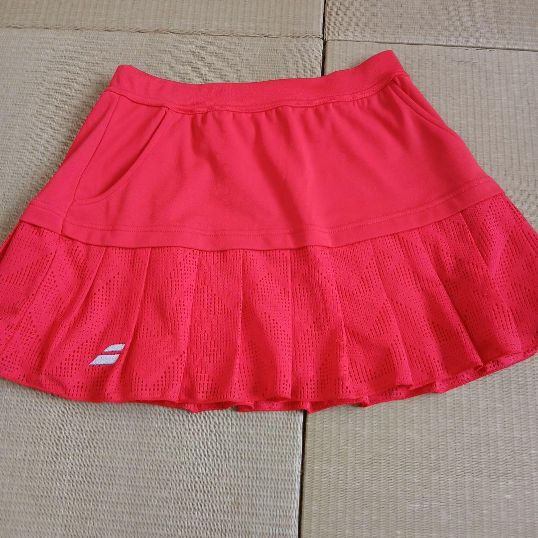 Babolat 赤 メッシュ テニススカート L スコート - メルカリ
