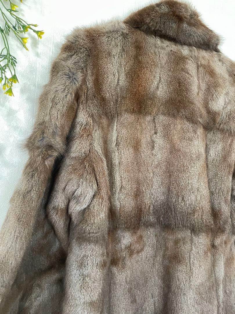 美品 孔雀 PEACOCK FEATHER ミンク 毛皮 コート ブラウン - メルカリ