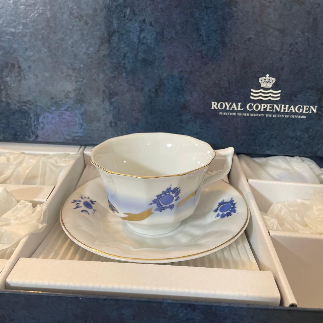 未使用】ロイヤルコペンハーゲン絹谷幸ニ特別企画カップ&ソーサー5客