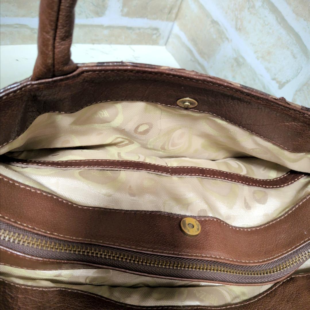 ☆IBIZA【イビサ】パイソン トートバッグ ダークブラウン 良品 レア