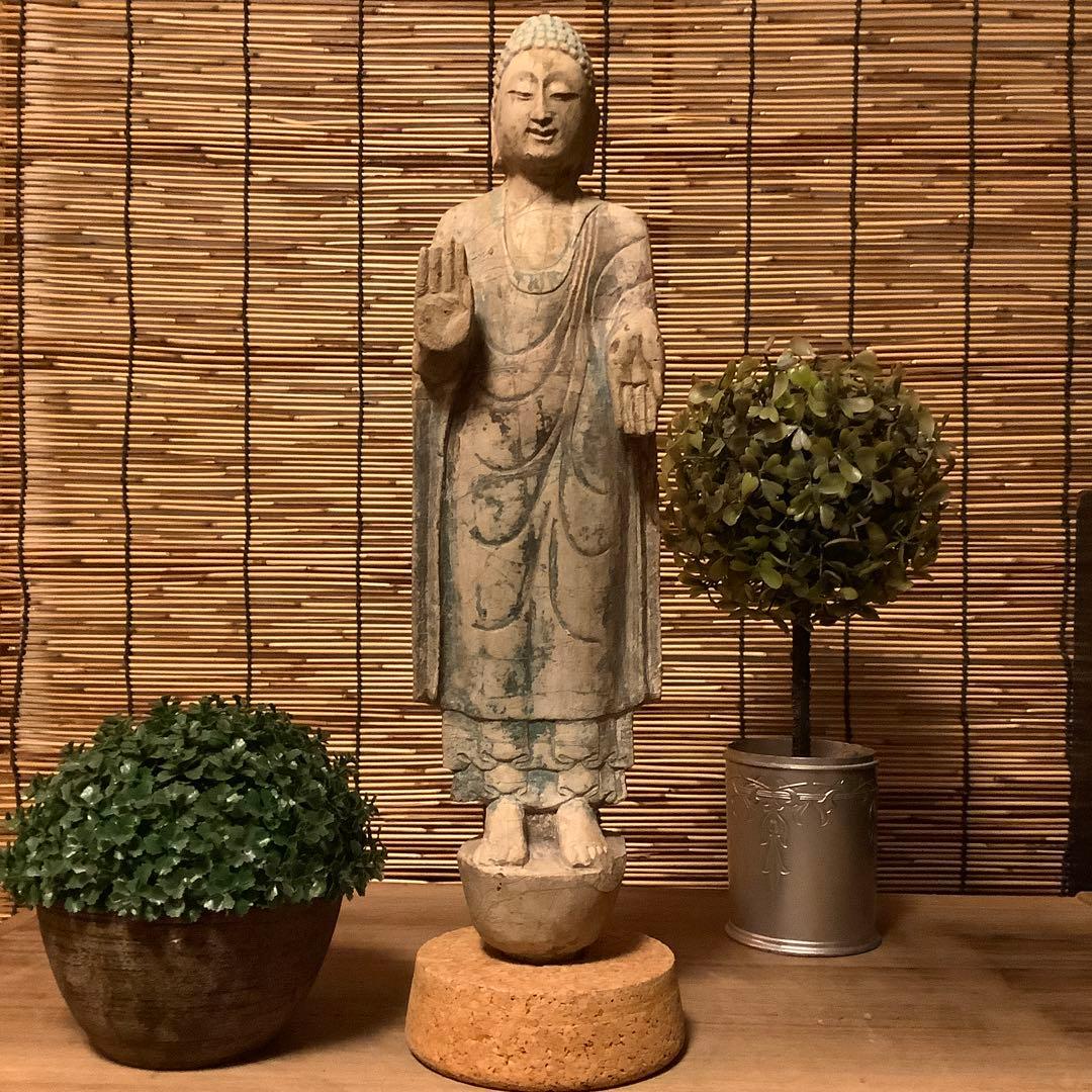 マツ様keep北魏「石仏阿弥陀如来」南北朝時代・北斎・北魏様式・大乗