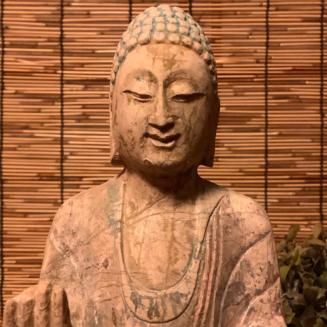 マツ様keep北魏「石仏阿弥陀如来」南北朝時代・北斎・北魏様式・大乗