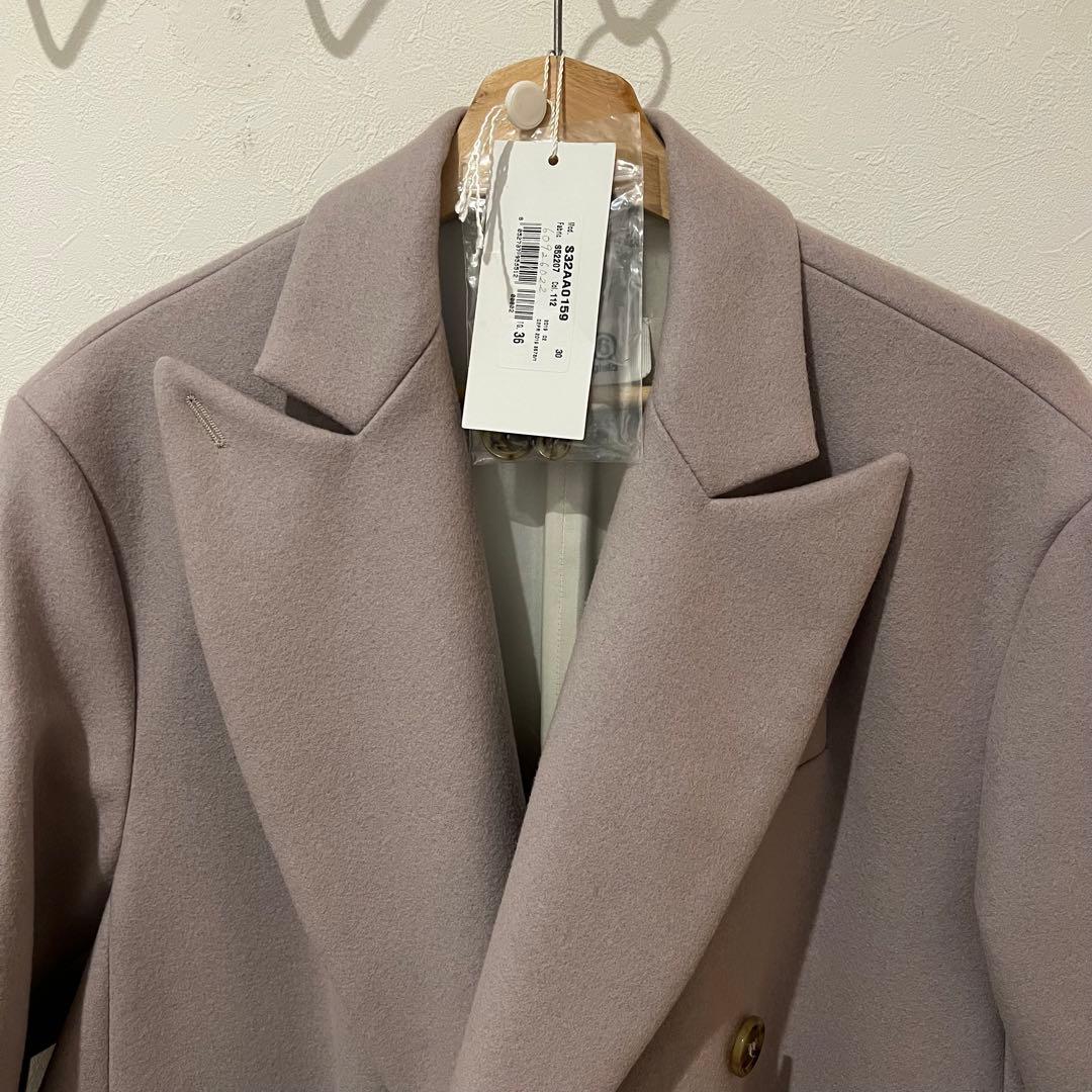 mm6 MM6 ダブルブレスト ロングコート 36 グレー アウター - メルカリ