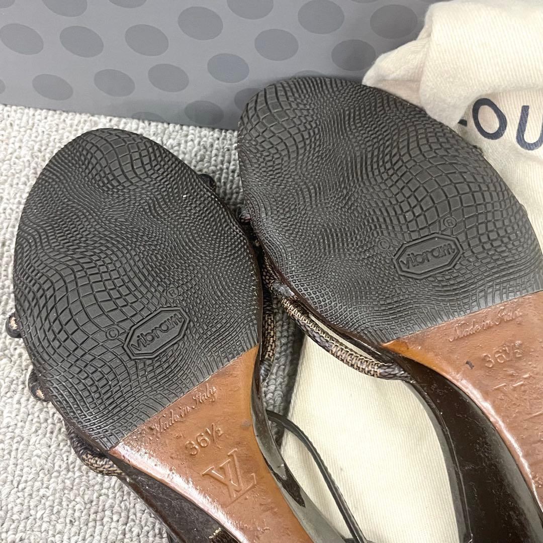 ルイヴィトン サンダル ダミエ 36/5 23.5 靴底補修済 滑り止め加工