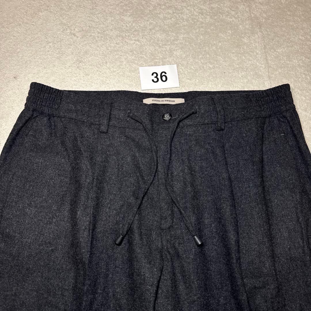 36 美品　ジャブスアルキヴィオ　スラックス　ウール　48 ツイード　グレー giab's ARCHIVIO（ジャブス アルキヴィオ） スラックス MASACCIO M1