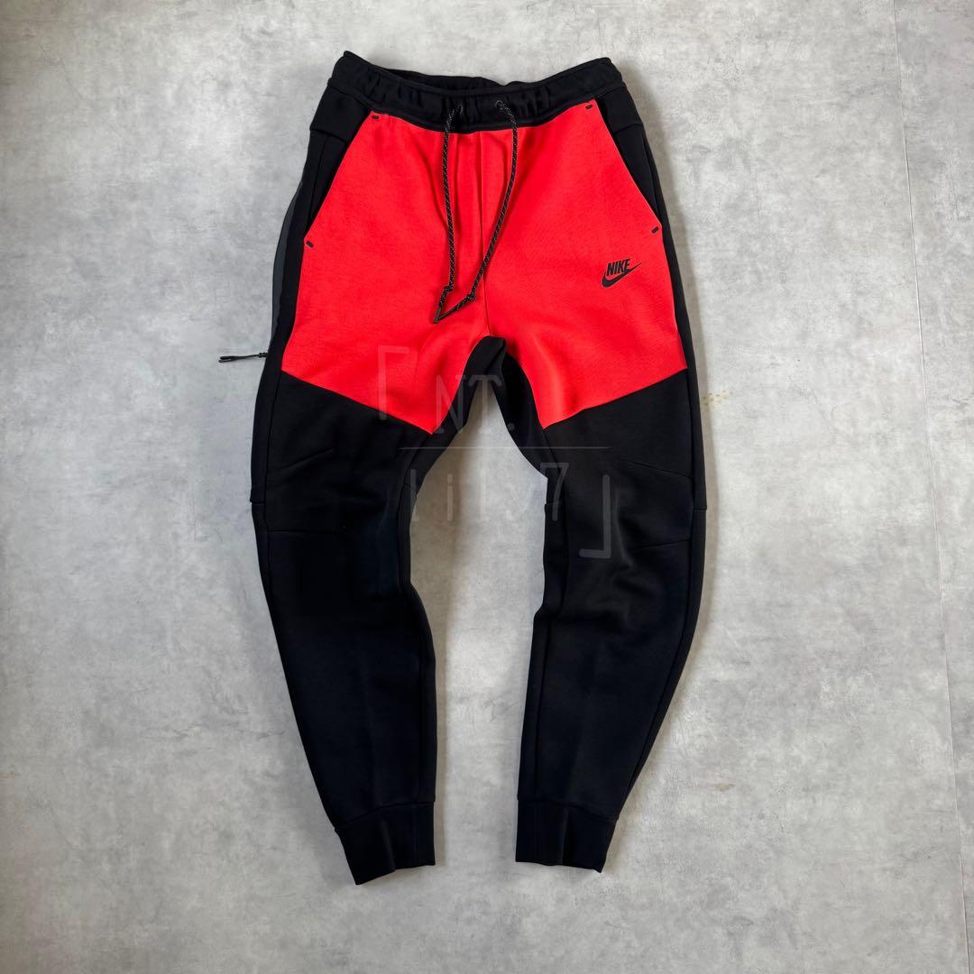 NIKE テックフリース 上下 ジョガーパンツ 赤パーカー レッド ブラック
