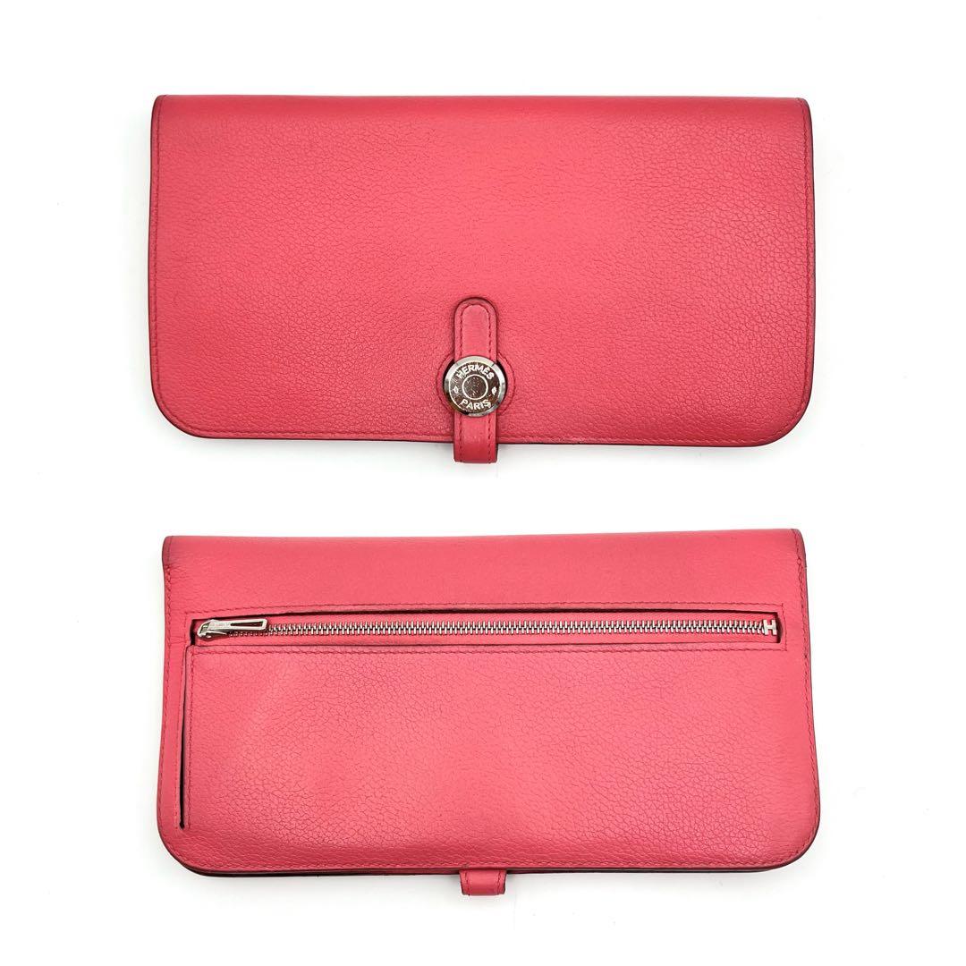 極美品 HERMES エルメス ドゴンロング ピンク シルバー 長財布 - メルカリ