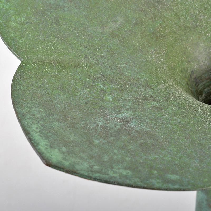 風炉師藤井宗喜作唐銅桔梗口花入共箱VR7191B