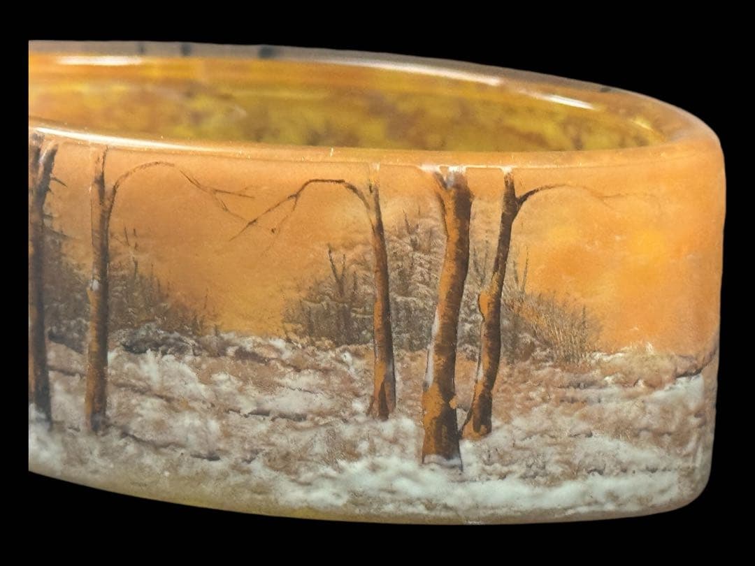 12cm ドーム ナンシー 冬景色 鉢 ボウル 美品 花器 アール ヌーボー