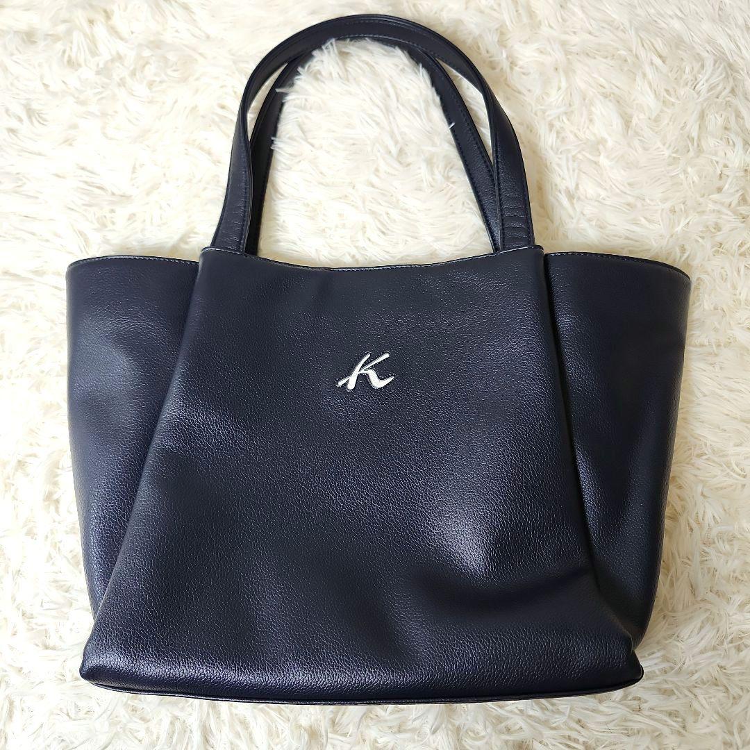 【極美品】キタムラ　ネイビー　レザー トートバッグ 新品未使用 Kitamura キタムラ レザートートバッグ レディース