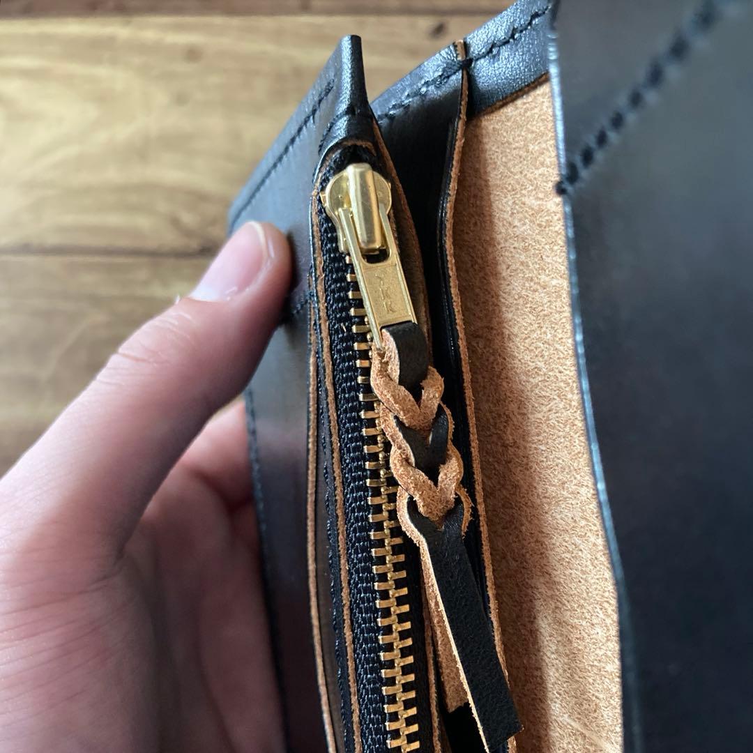 お札を折らずに収納】姫路レザー トラッカーウォレット150（ミドル）2.5層