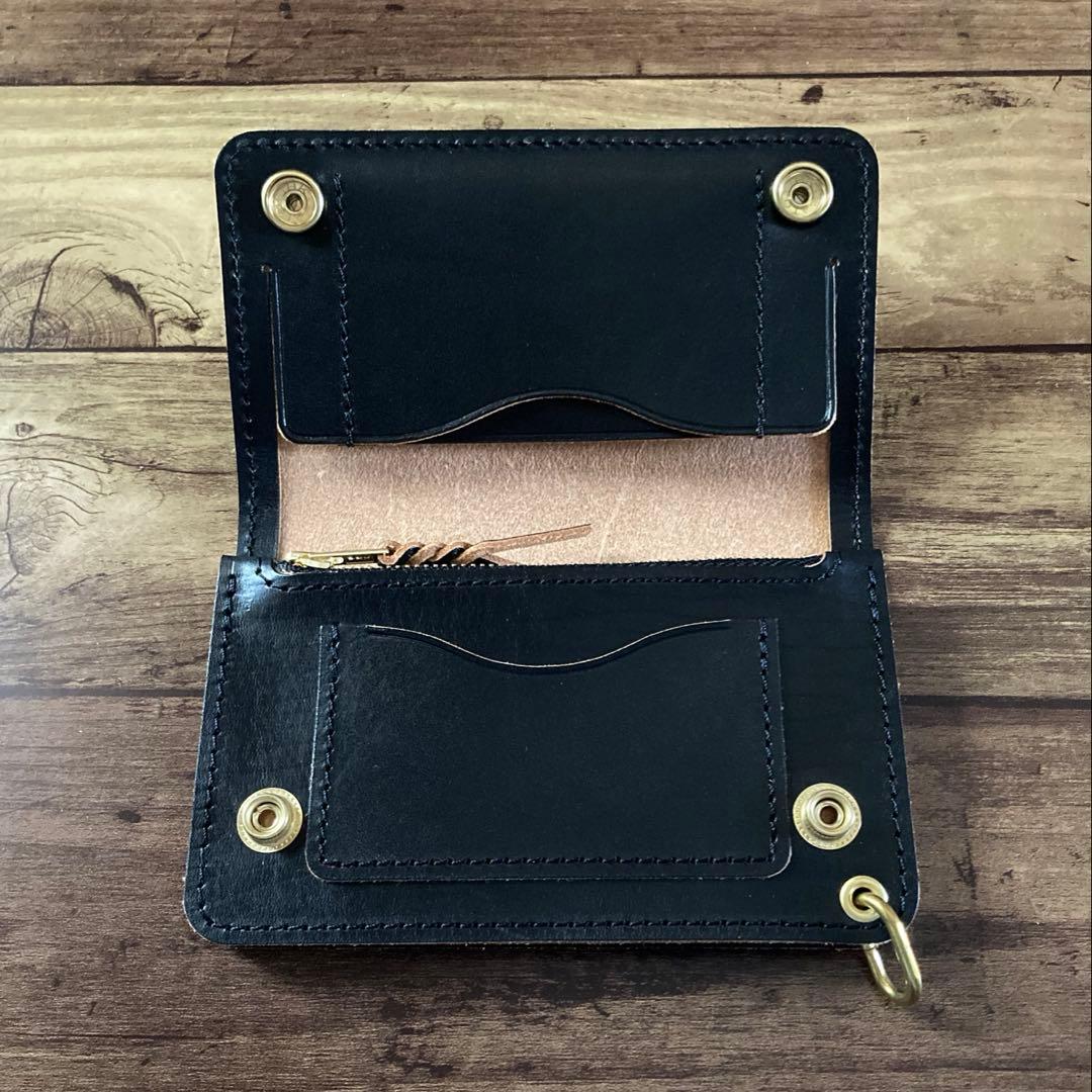 お札を折らずに収納】姫路レザー トラッカーウォレット150（ミドル）2.5層