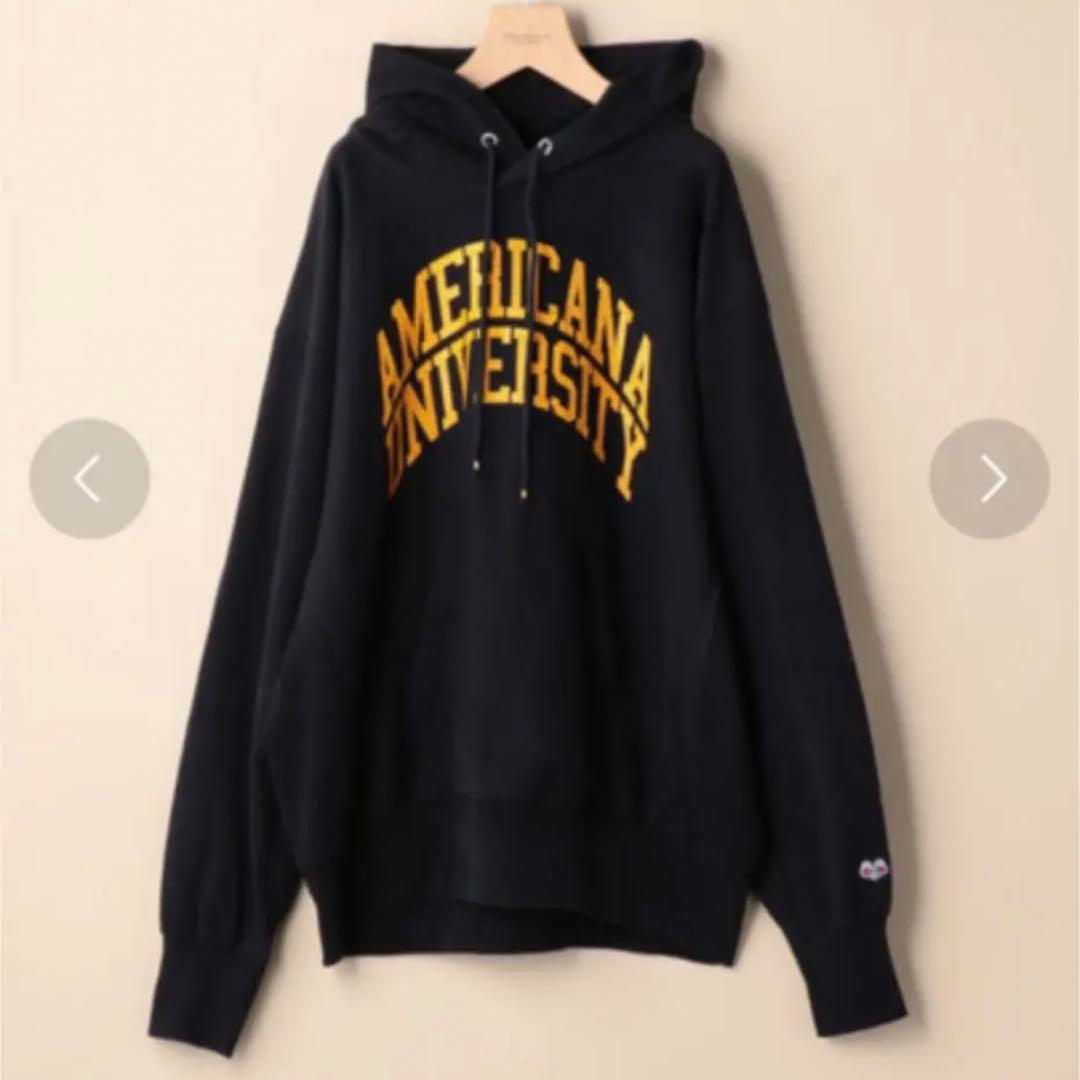 アメリカーナ ロゴオーバーパーカー　ネイビー 楽天市場】（アメリカーナ）AMERICANA COLLEGE パーカー（ネイビー