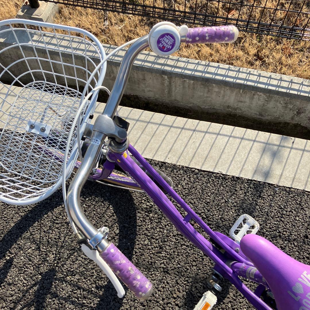 子供用自転車 紫色 前部バスケット付きジェニー - メルカリ