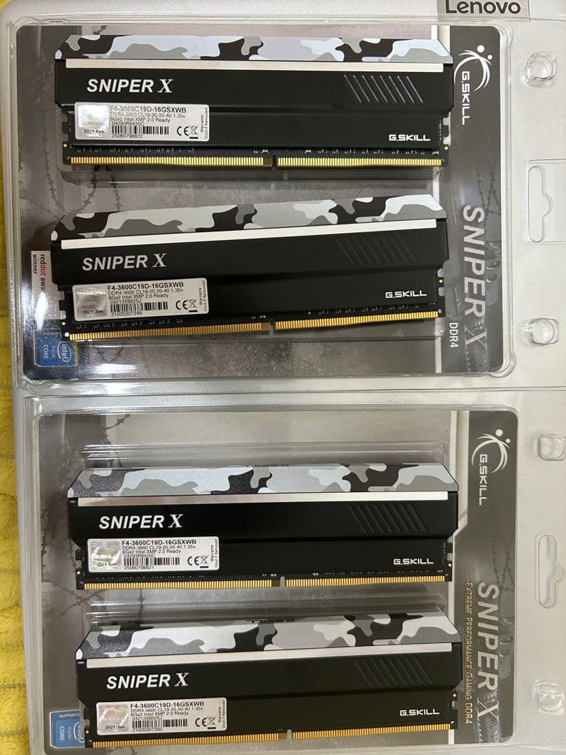 G.SKILL SNIPER X DDR4-3600 8GBメモリ 4枚セット Amazon | G.Skill SniperX F4-3600C19D-16GSXWB (DDR4-3600 8GB×2) | G