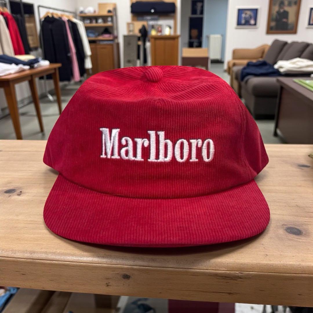 Marlboro マルボロ コーデュロイキャップ CAP 刺繍ロゴ アイレット