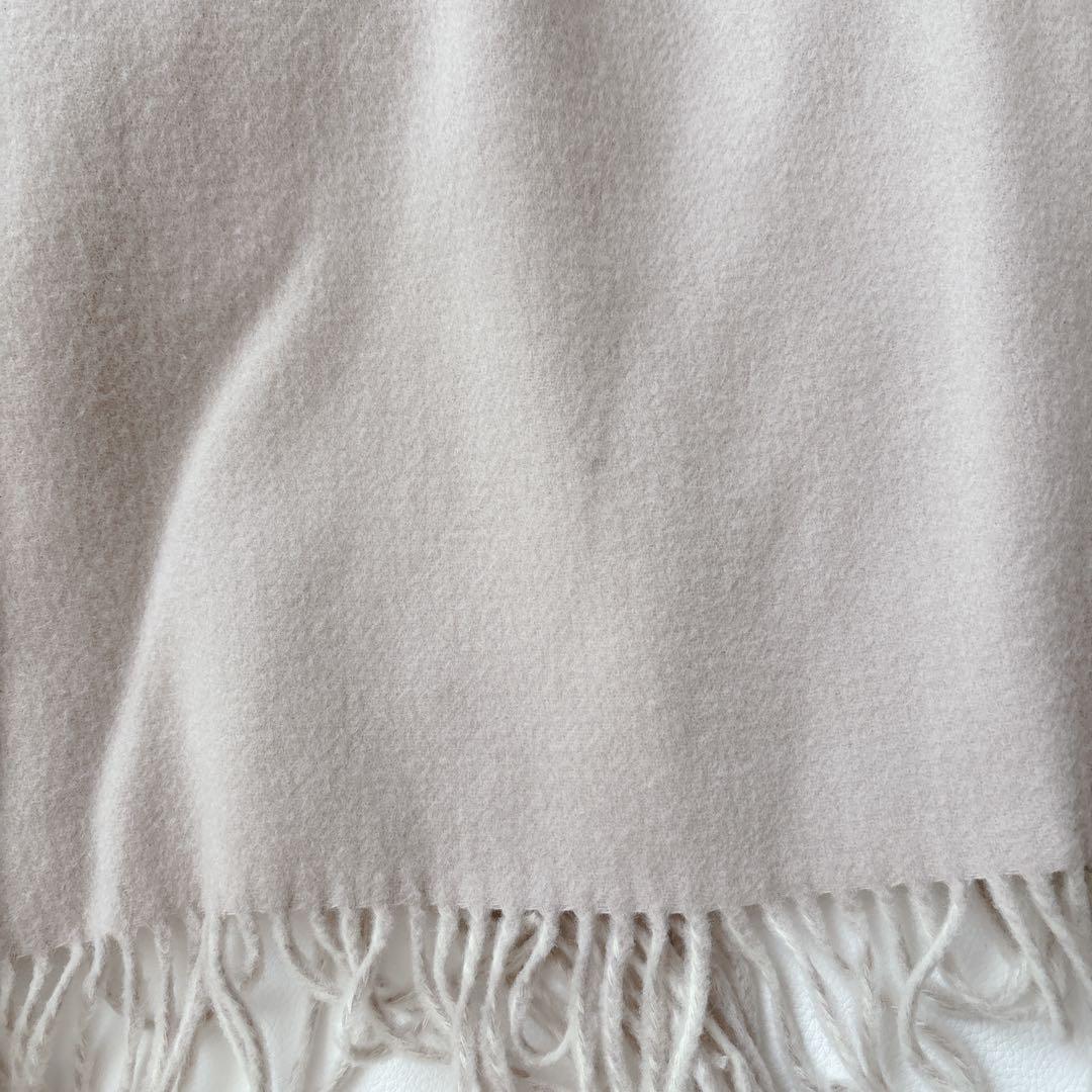 グレースコンチネンタル ウールフードストール フリンジ ファー くすみ