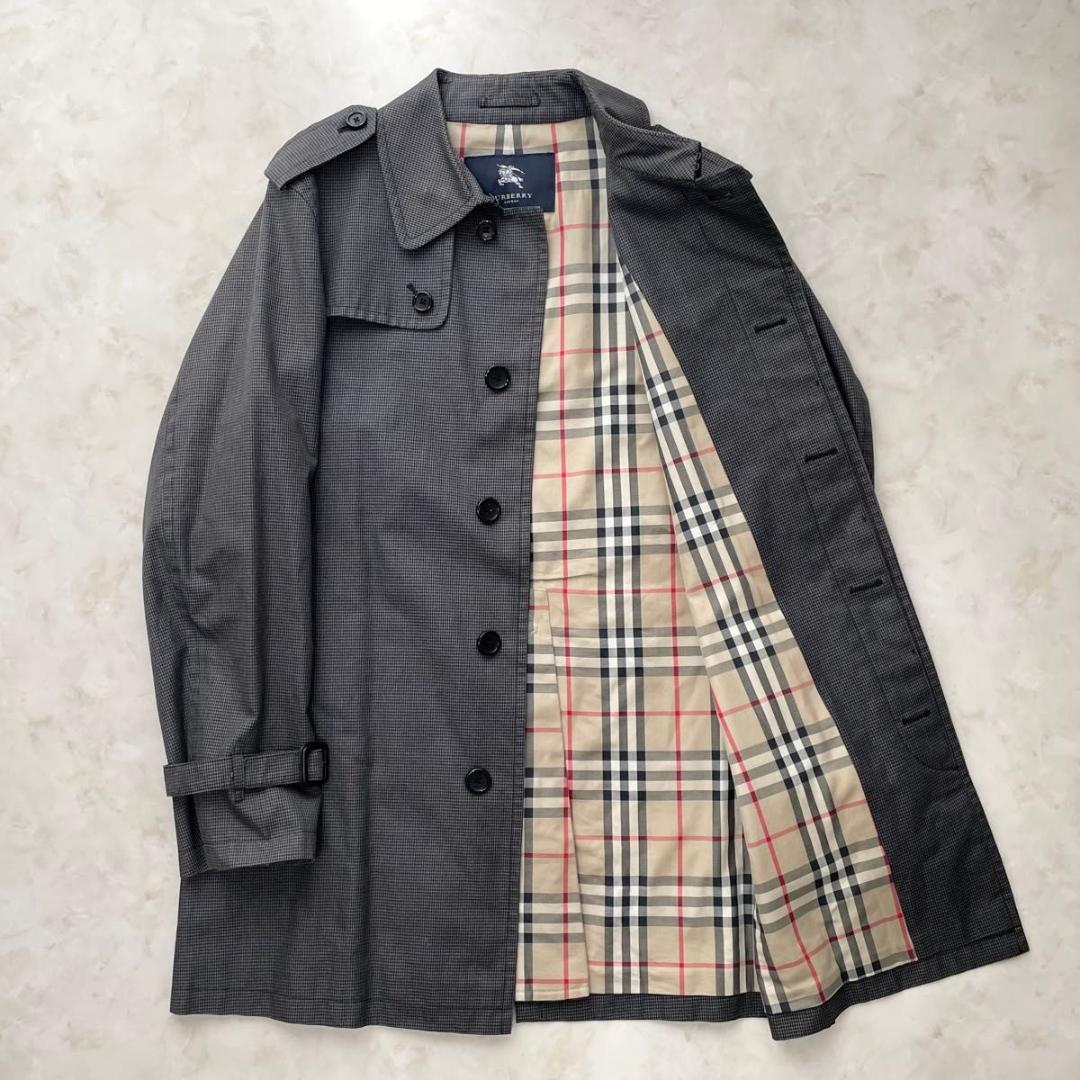 BURBERRY LONDON 千鳥柄ステンカラーコート　ノバチェック　LL BURBERRY LONDON 千鳥柄ステンカラーコート ノバチェック LL BURBERRY