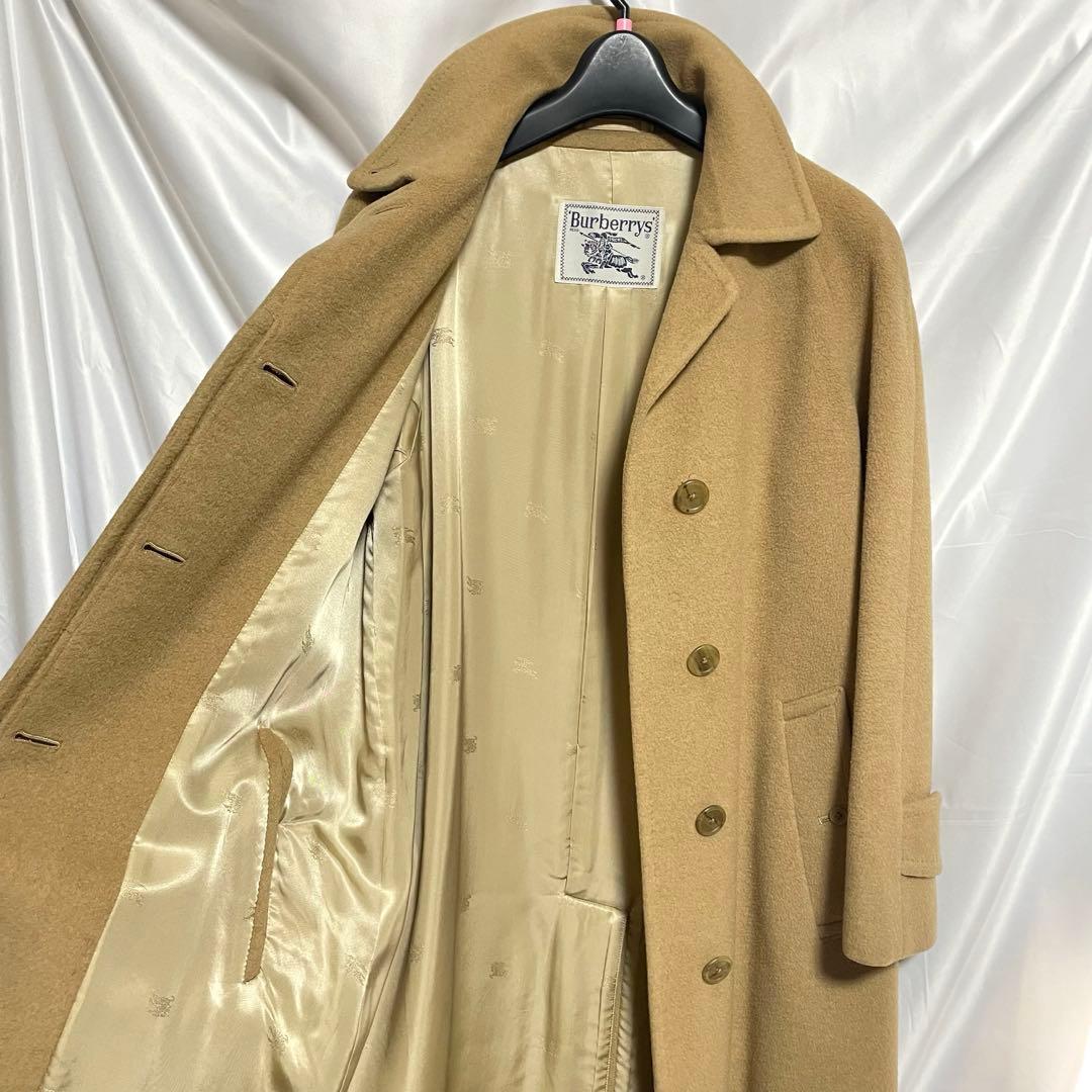 Burberry コート　プローサム　ステンカラー　ウール　裏地ロゴ　キャメル Burberry コート プローサム ステンカラー ウール 裏地ロゴ キャメル