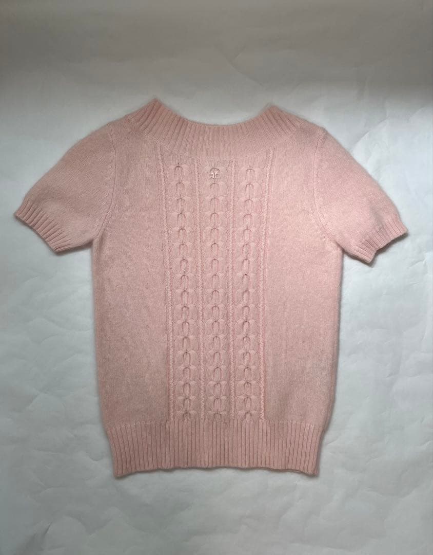 courreges クレージュ ピンク サマーニット 半袖 アンゴラ 9R 美品