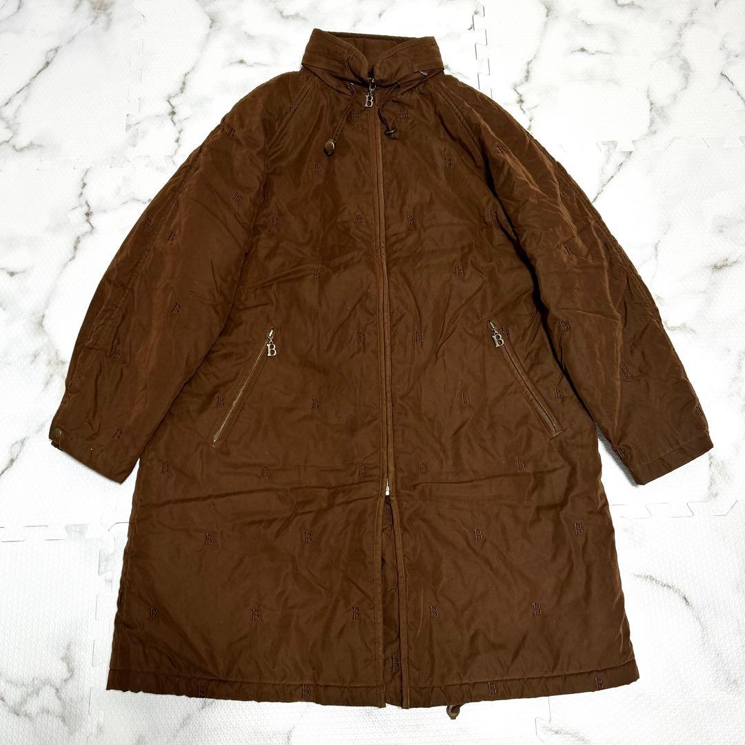 美品 バーバリー ロングゴート B刺繍 アウター ノバチェック メンズ L