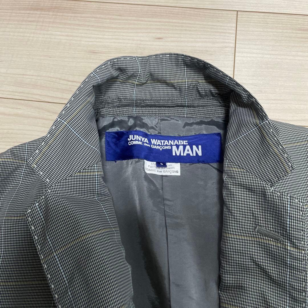 ジュンヤワタナベ テーラード ジャケット 千鳥チェック エルボーパッチ