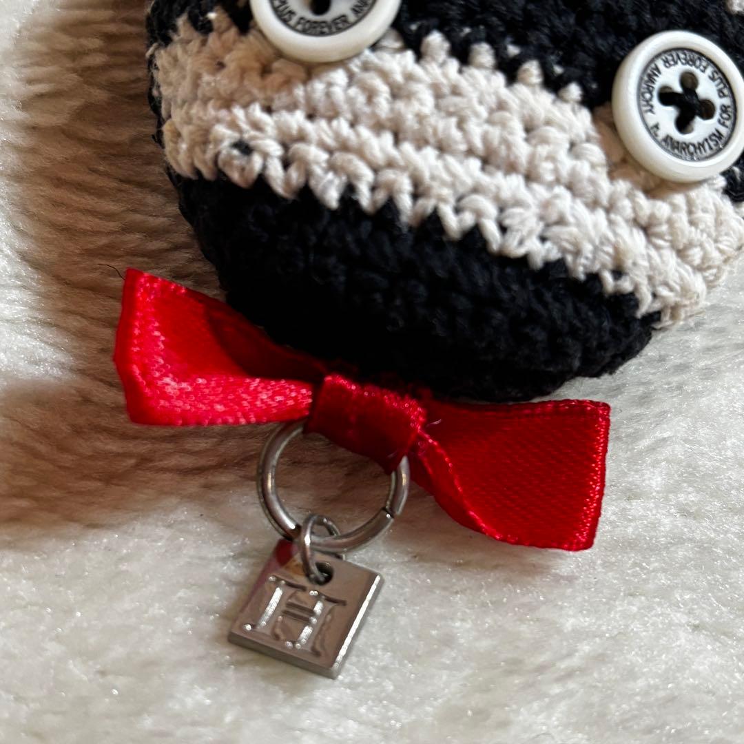 へ*可様 【Y2K】h.naoto 編みぐるみストライプウサギ バッグチャーム