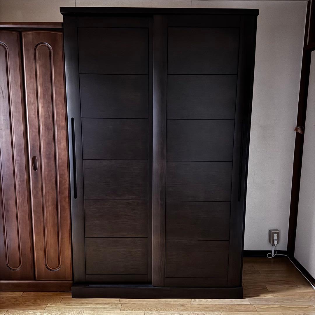 美品】大川家具 古賀清木工 木製 クローゼット ワードローブ 姿見