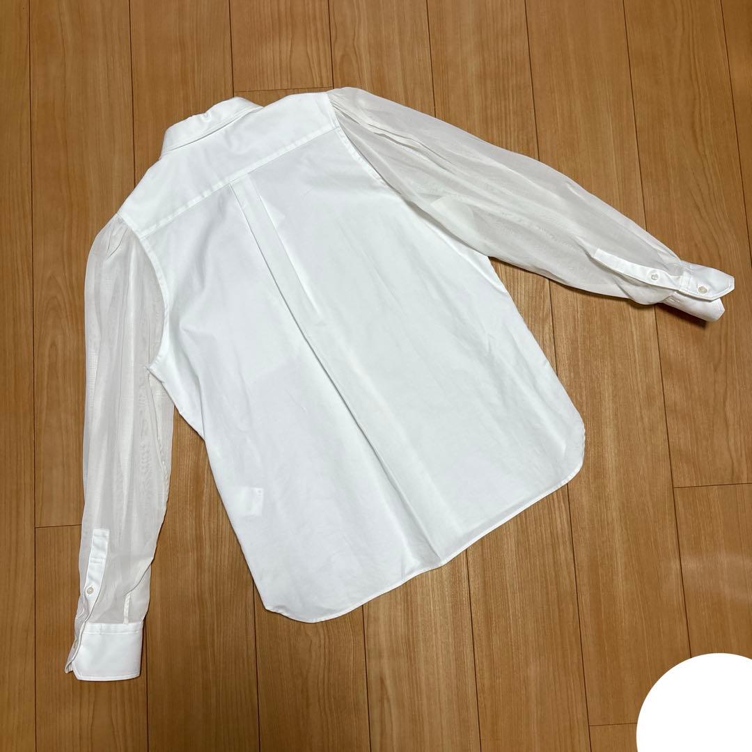 新品 HYKE シースルー袖 ボタンダウンシャツ