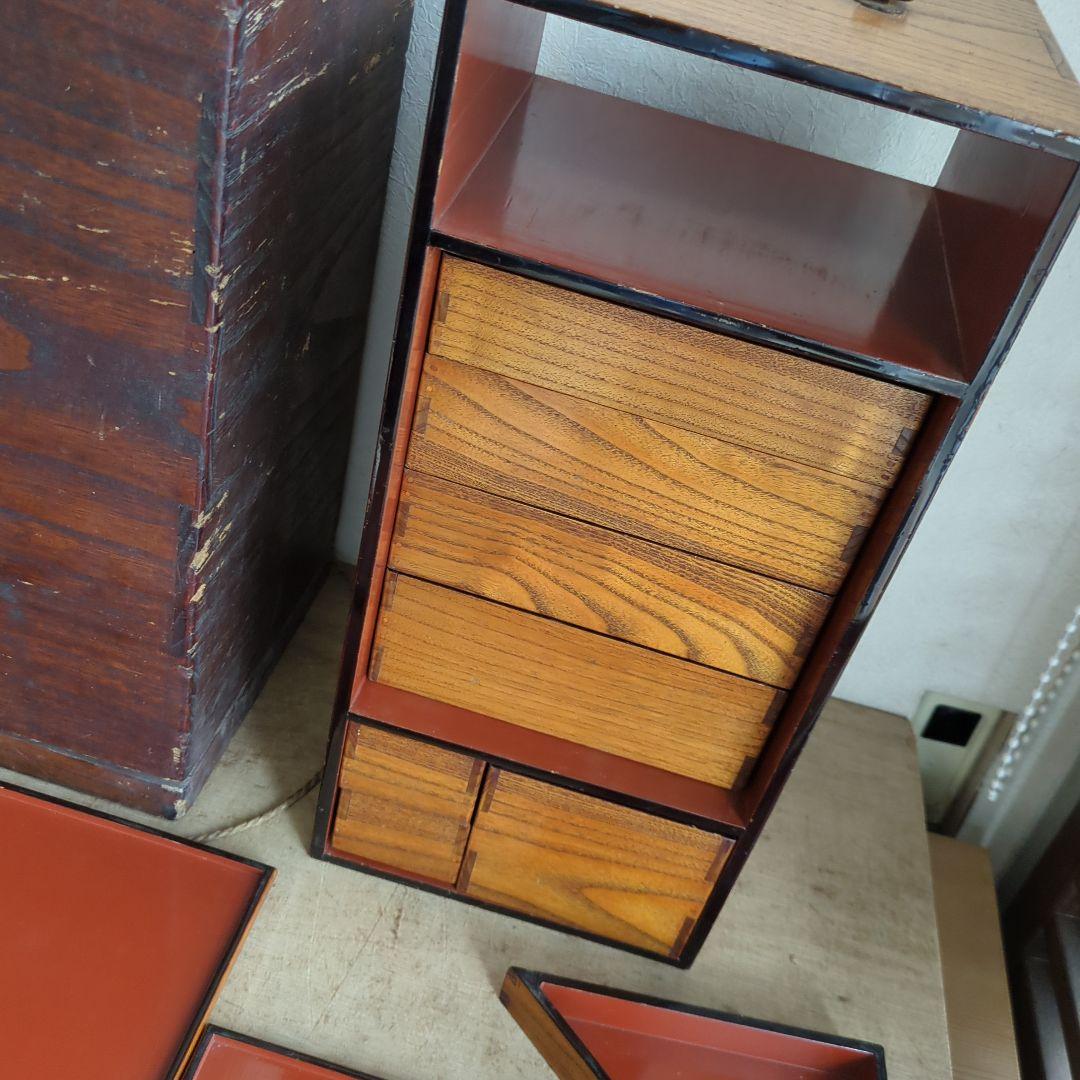 骨董 手提げ 弁当箱 重箱 野点 木製 漆 漆器 15箱入 木箱入り - メルカリ