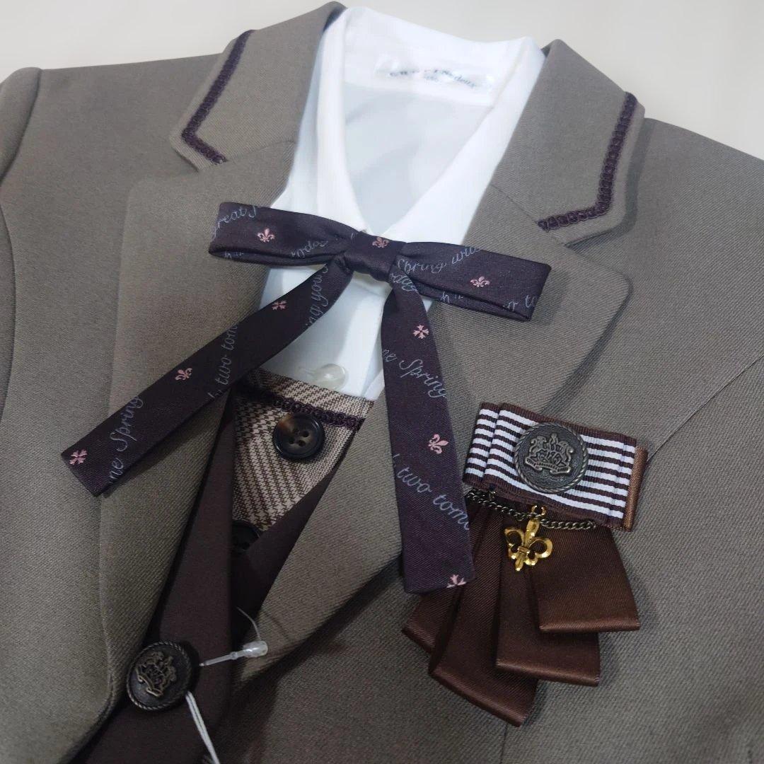 最終ショパンドゥ150 フォーマル5点フルセット ブラウン系 チェック