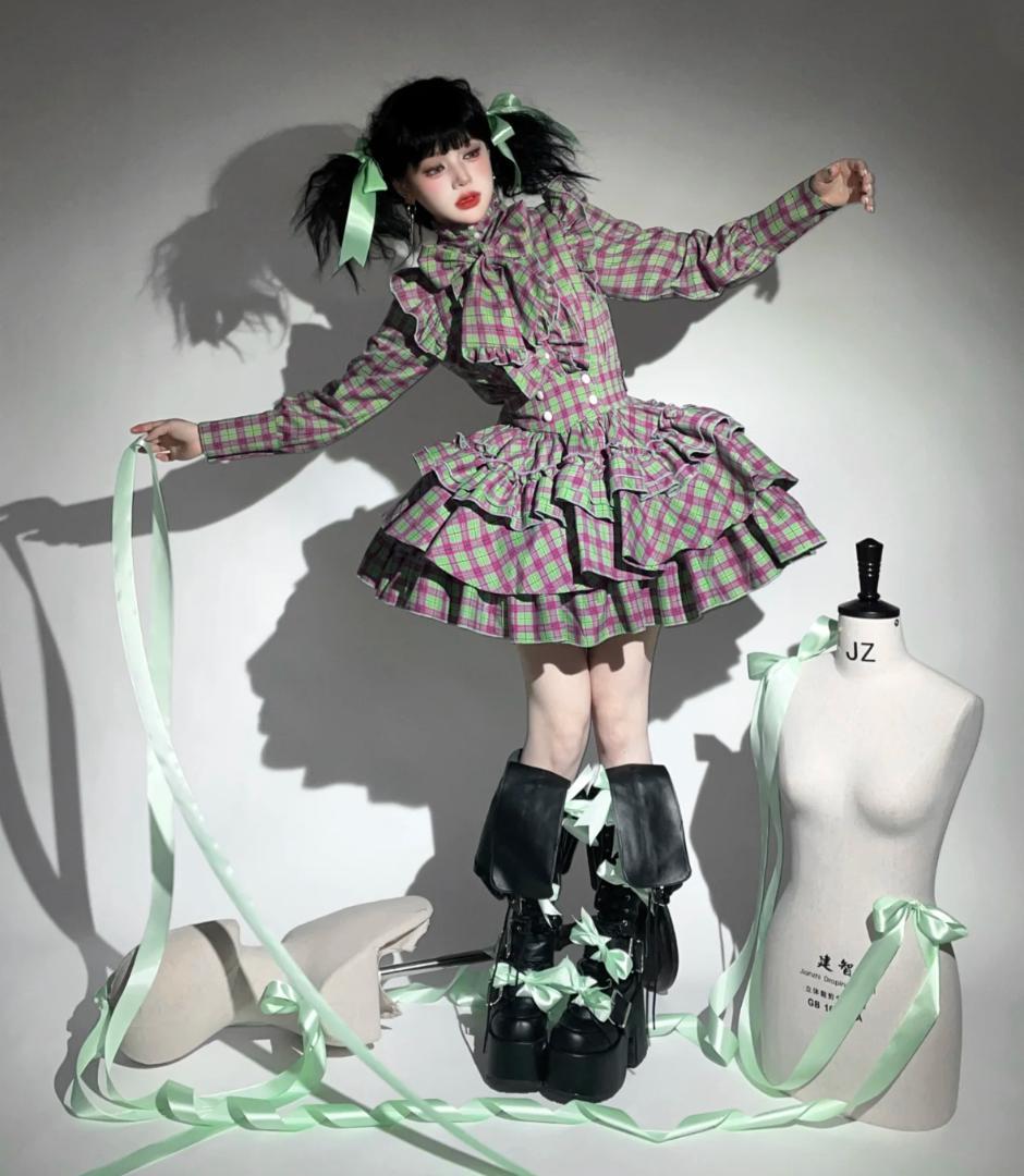 CATCOCOONクラシカルドール 長袖 セットアップ 緑チェック - メルカリ