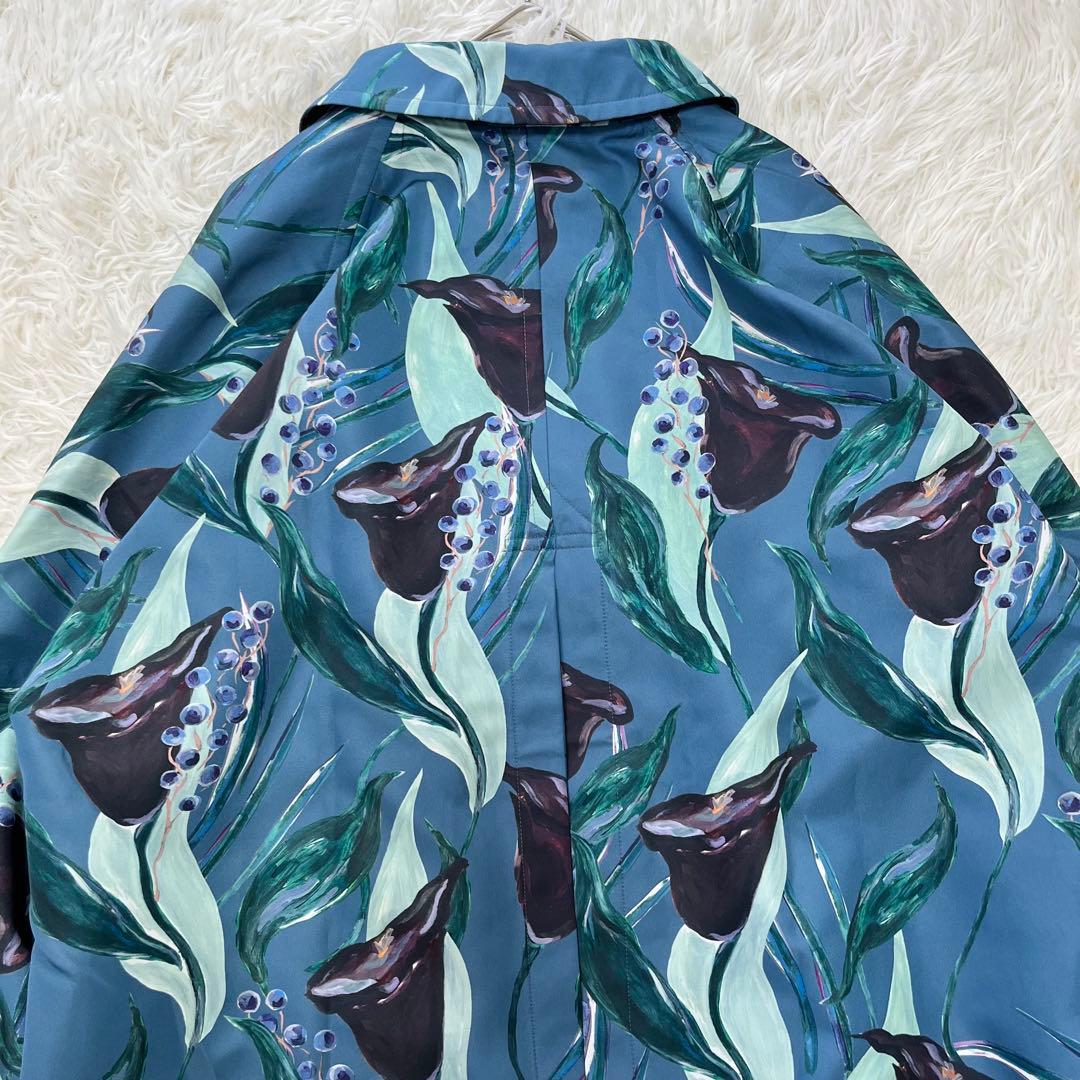 美品✨レインメーカー バルカラーコート 植物柄 総柄 2022年製 FREE