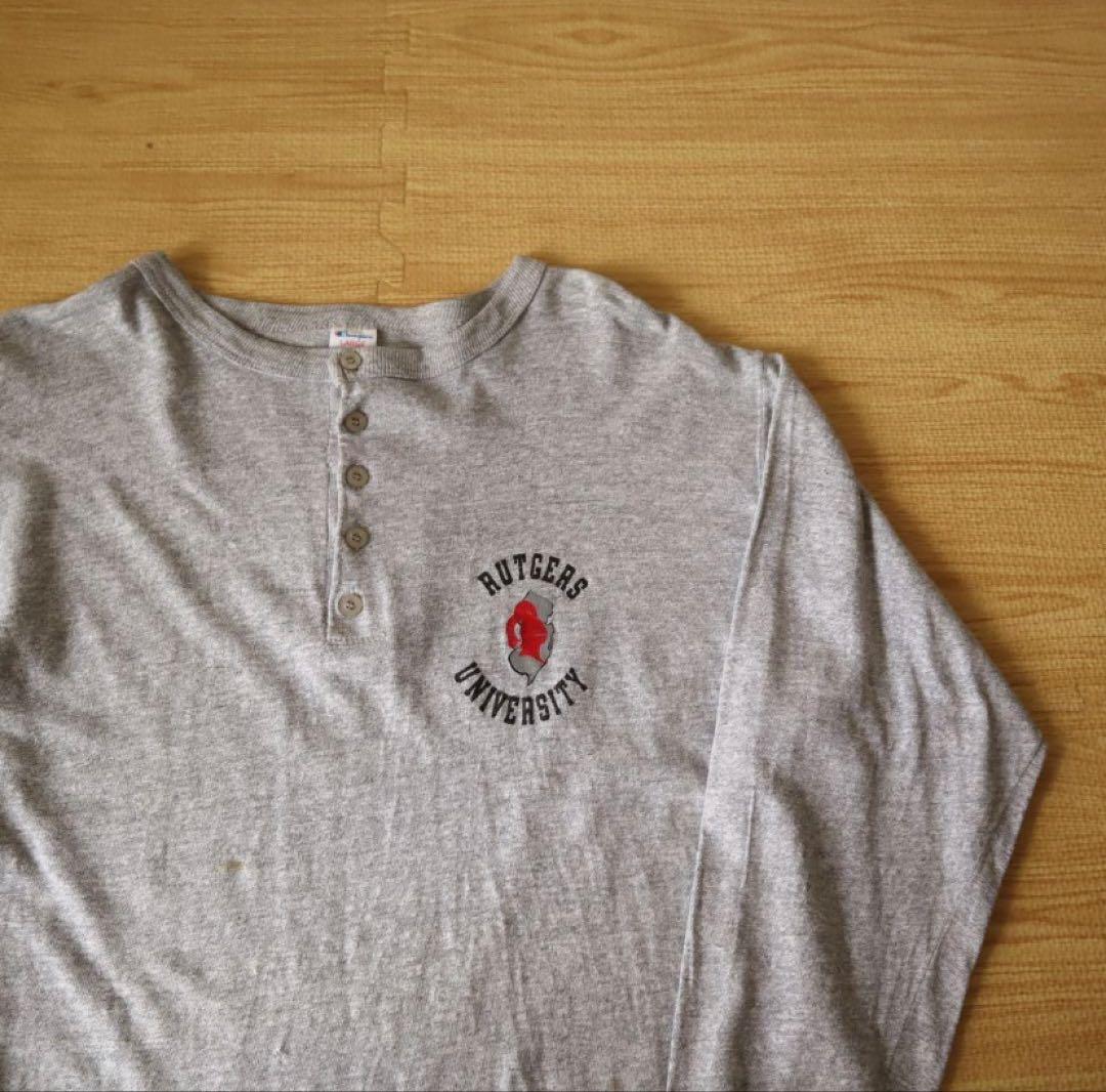 80's Champion トリコタグ ヘンリーネック Tシャツ L - メルカリ