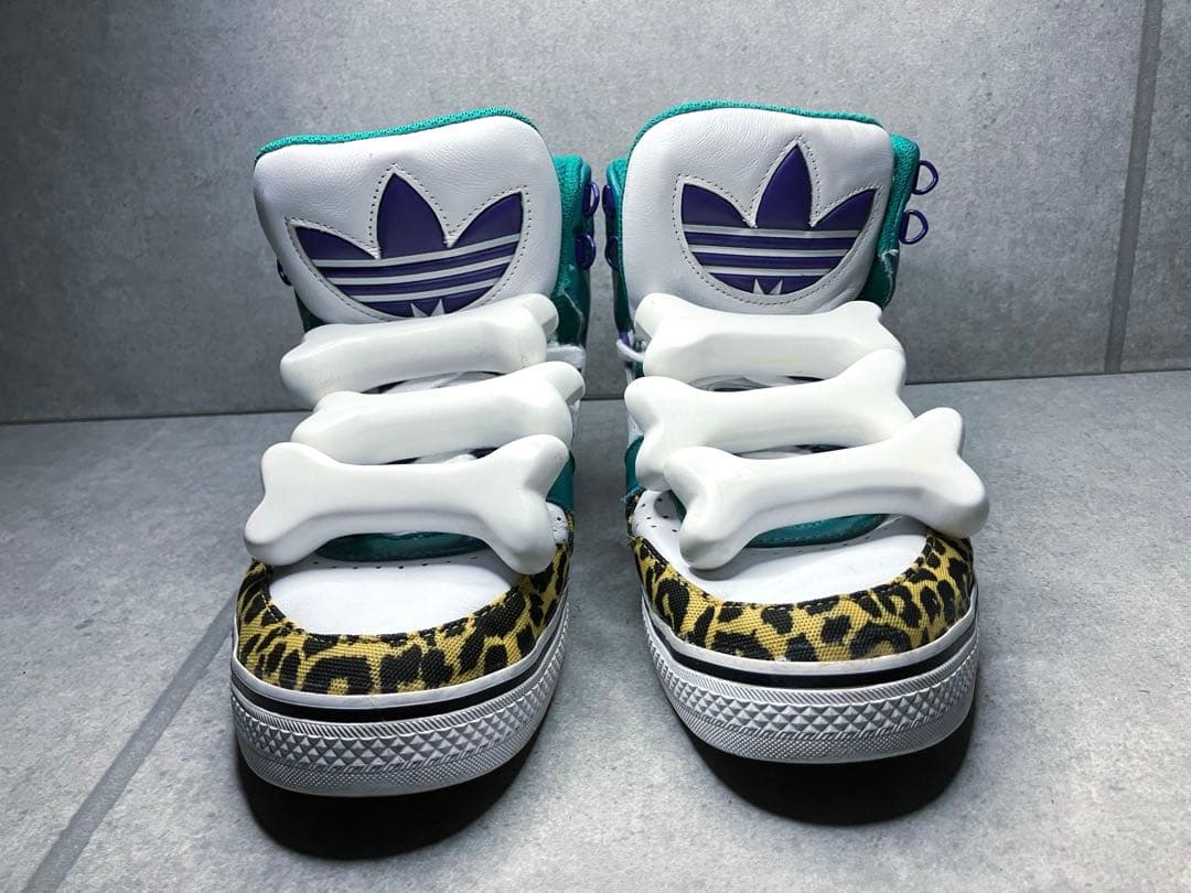 アディダス adidas ジェレミースコット ハイカット ボーン 骨 ヒョウ柄