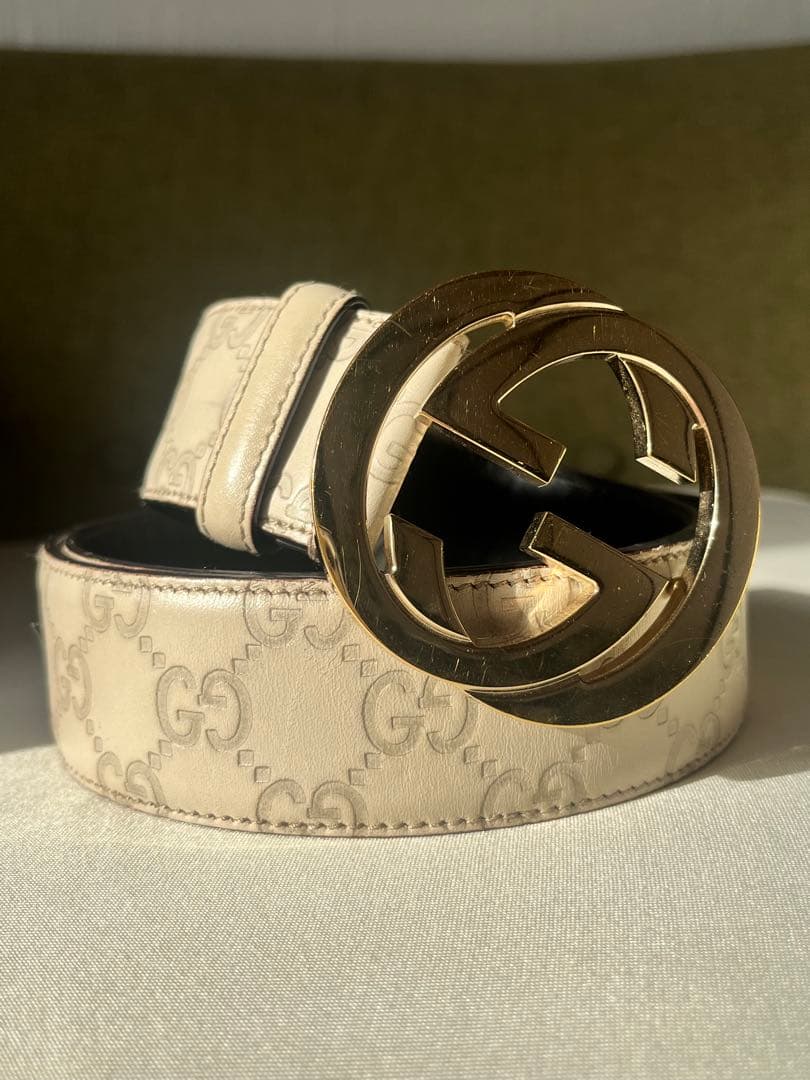 GUCCI グッチ ベルト インターロッキング GG シマ レザー - メルカリ