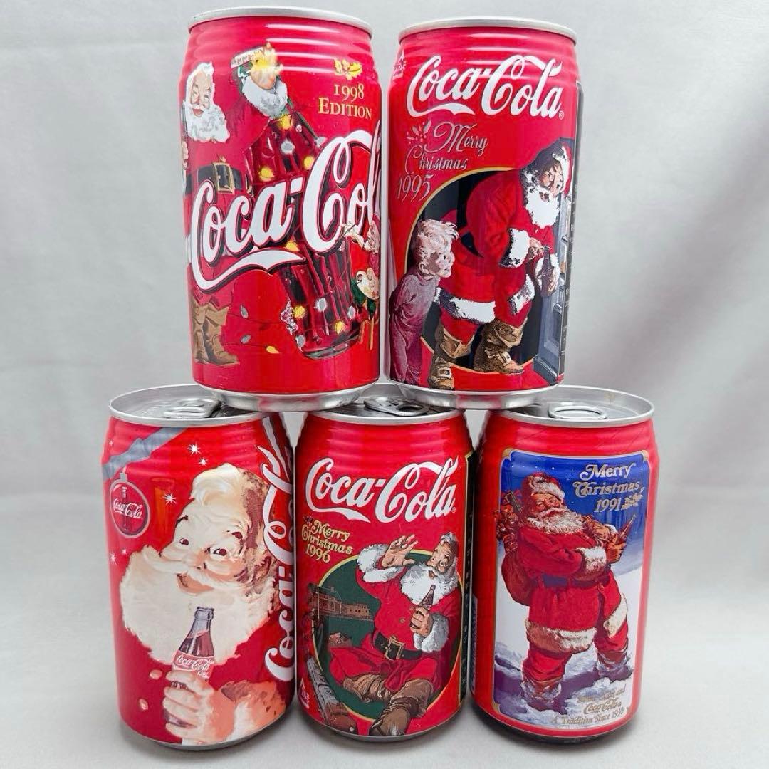 コカコーラ クリスマス 記念缶 レトロ ビンテージ 5本まとめ売り