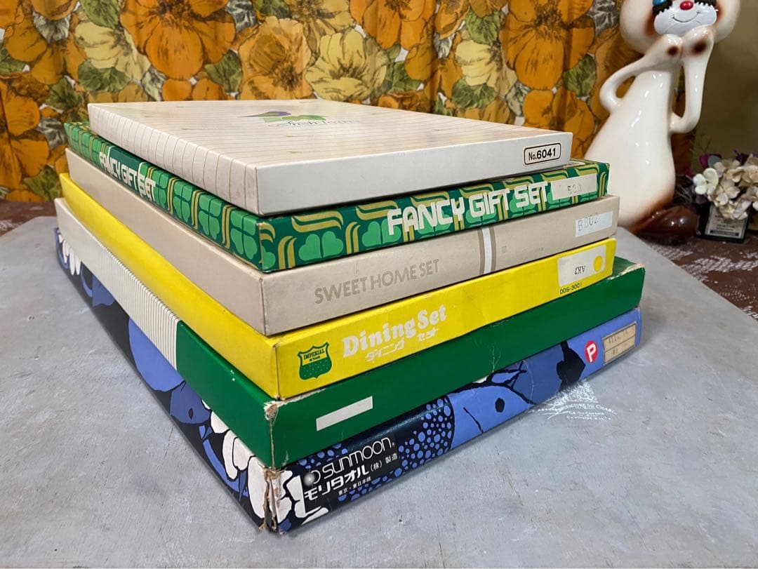 レトロポップ 昭和レトロ 当時物 タオル セット インテリア 花柄