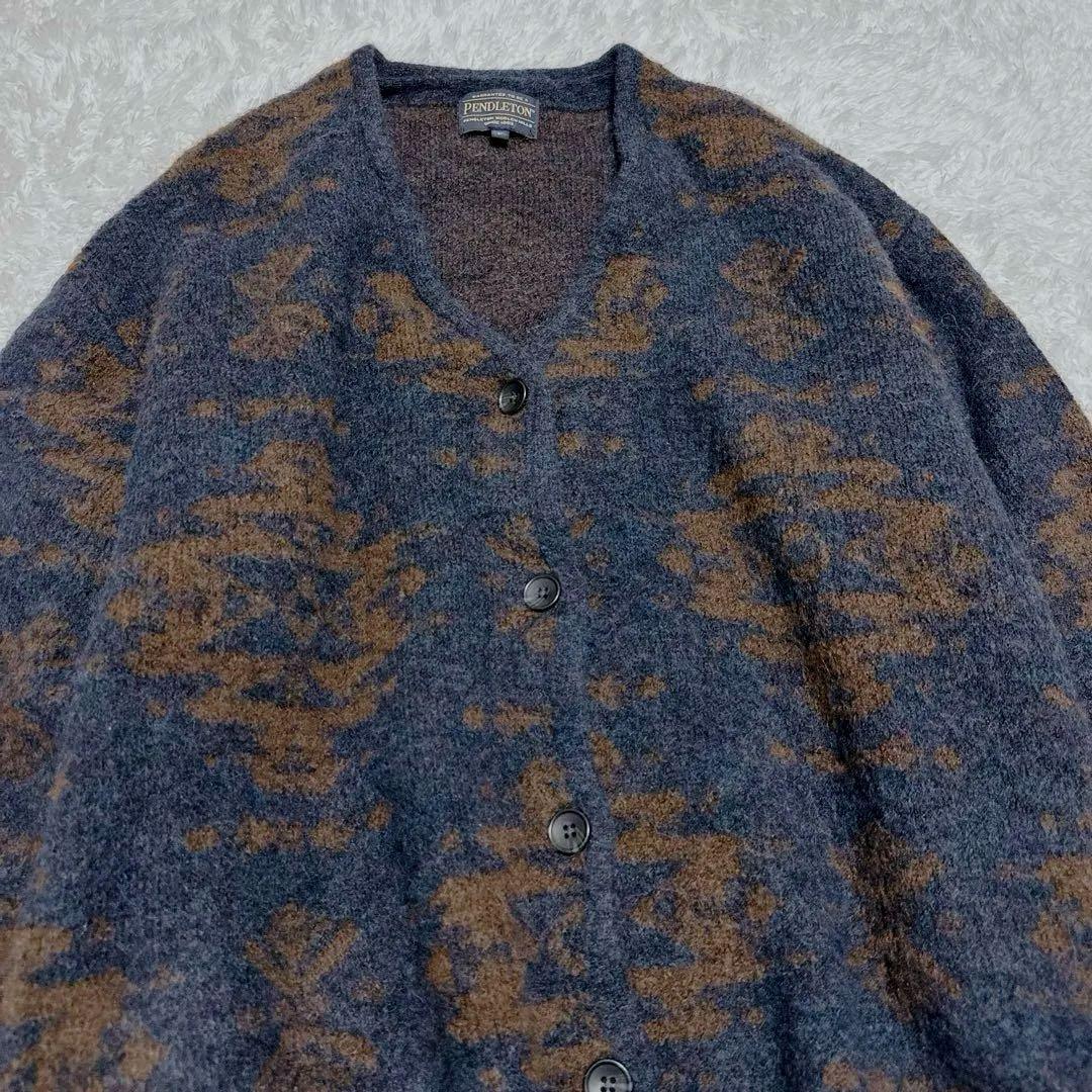 PENDLETON ジャカード Vネックカーディガン アルパカ混