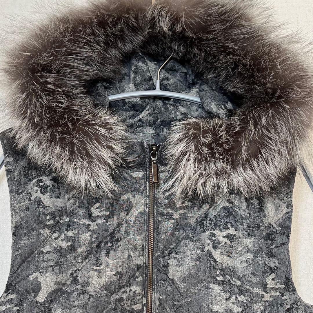 美品 ディノス DAMA ダーマコレクション フォックスファー迷彩ダウン