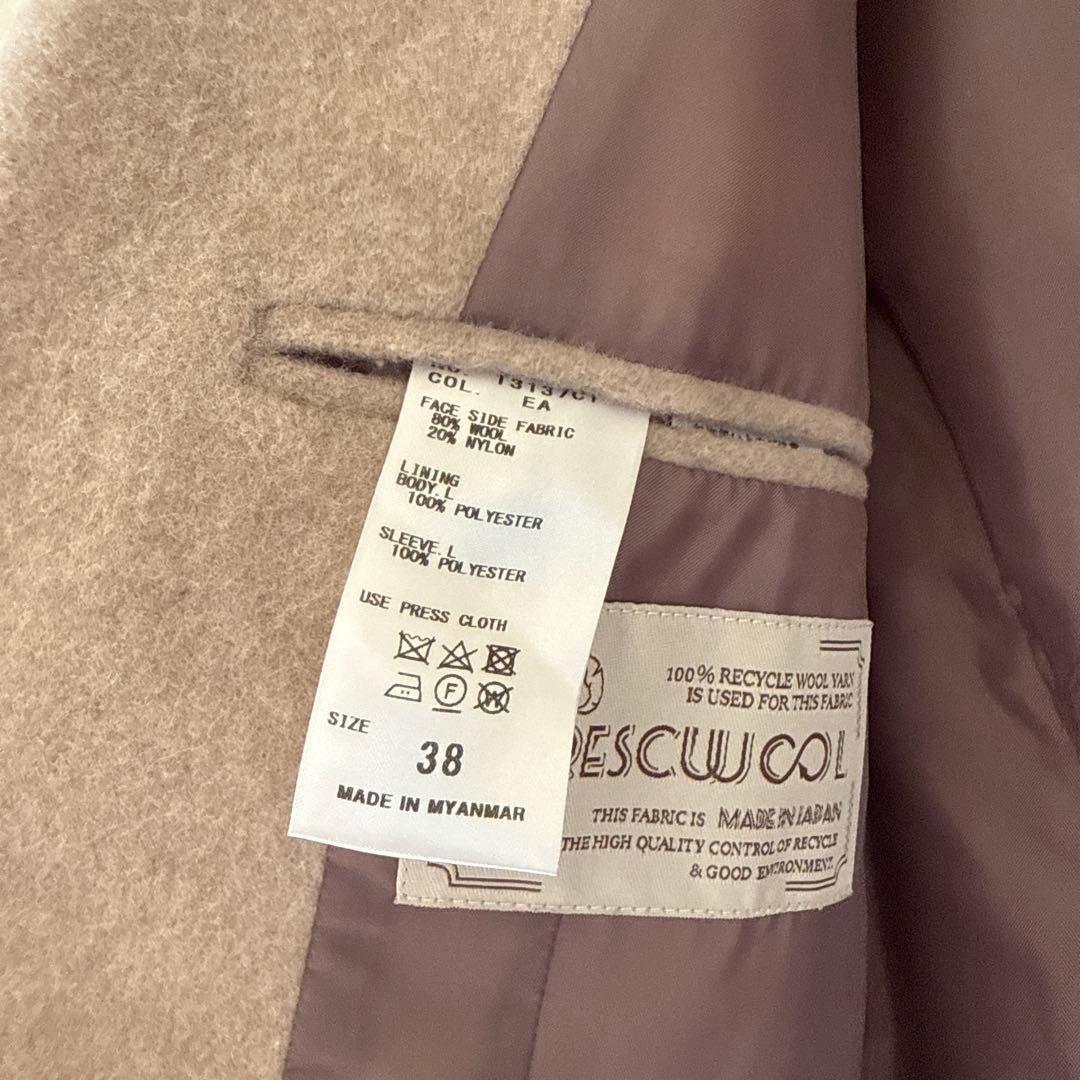 シングルチェスターコート ベージュ スーツ オフィス ビジネス ZARA