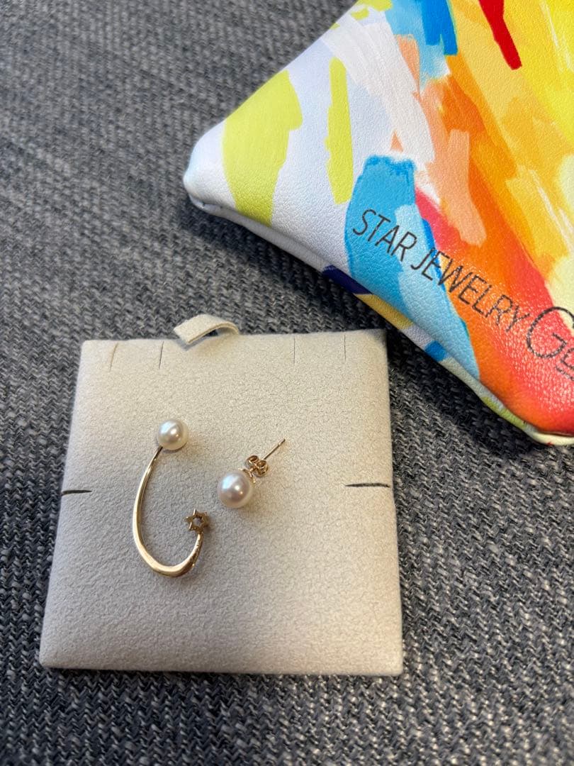 K10YG パールカフジャケットピアス K10YG パールカフジャケットピアス