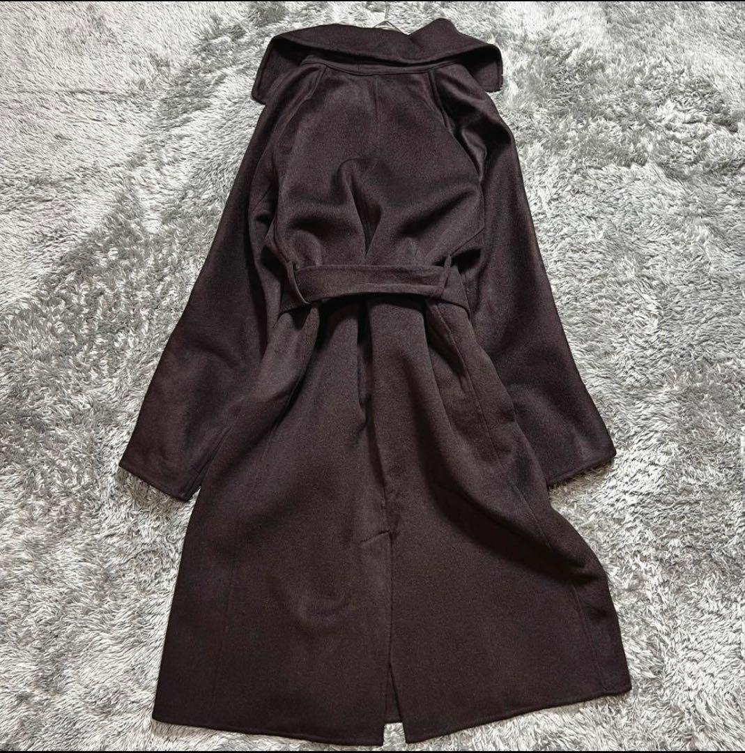 ＋J レディース カシミヤ混 ベルテッドリバーコート ブラウン L 美品