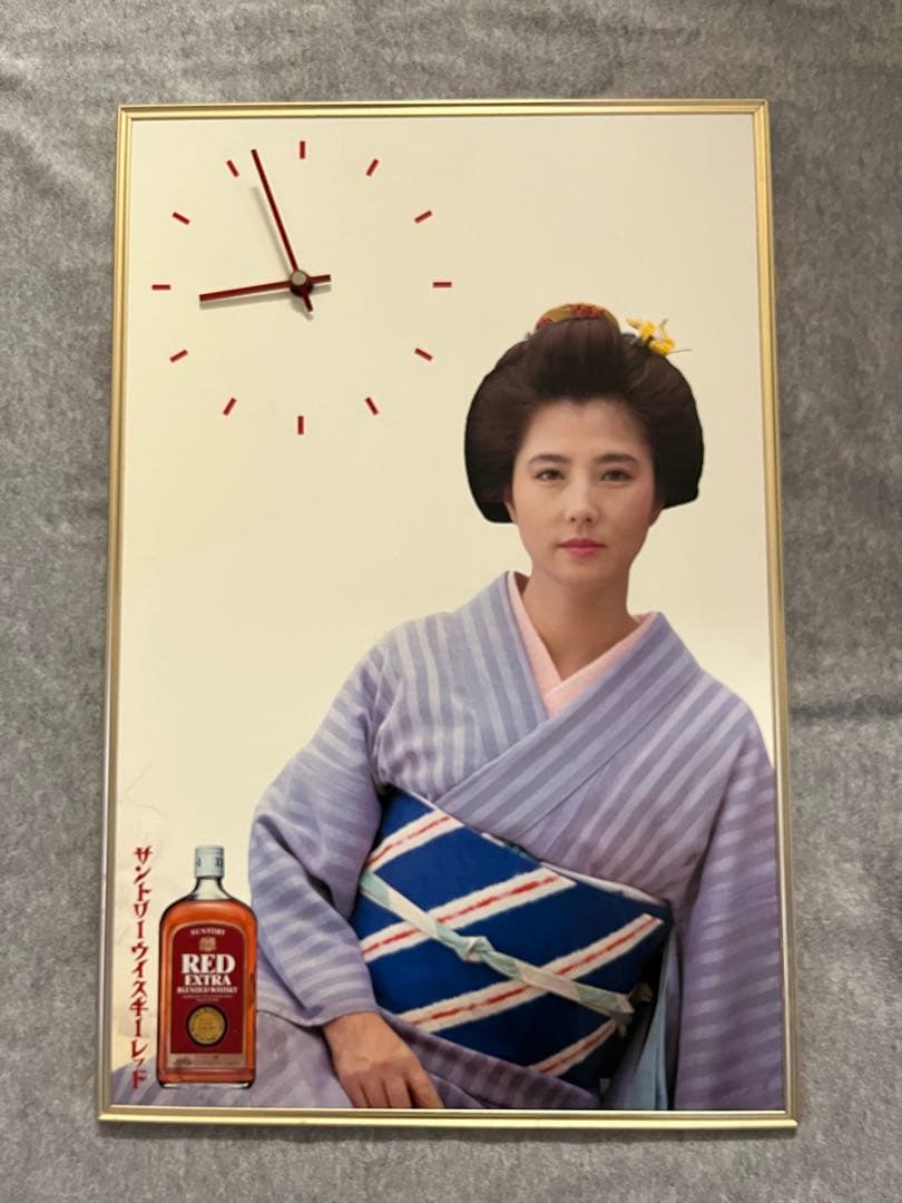 昭和レトロ サントリーウイスキーレッド 大原麗子 パネル時計 - メルカリ