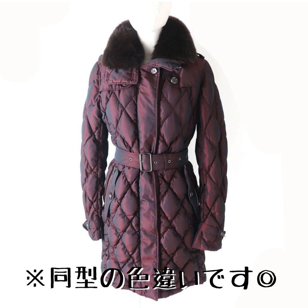 バーバリーロンドン ダウンコート フォックスファー シャドーチェック