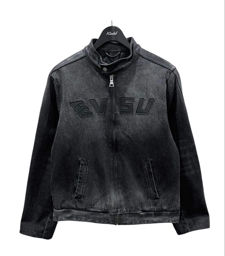 値下げ可Evisu デニムレザージャケット EVISUライダース デニムジャケット
