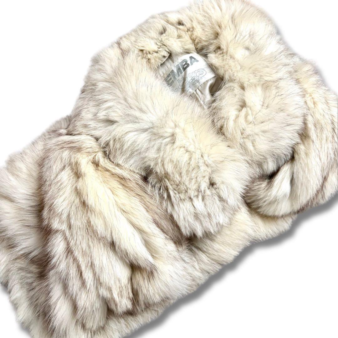 美品/着丈80cm】エンバ ブルーフォックス リアルファーコート 本毛皮