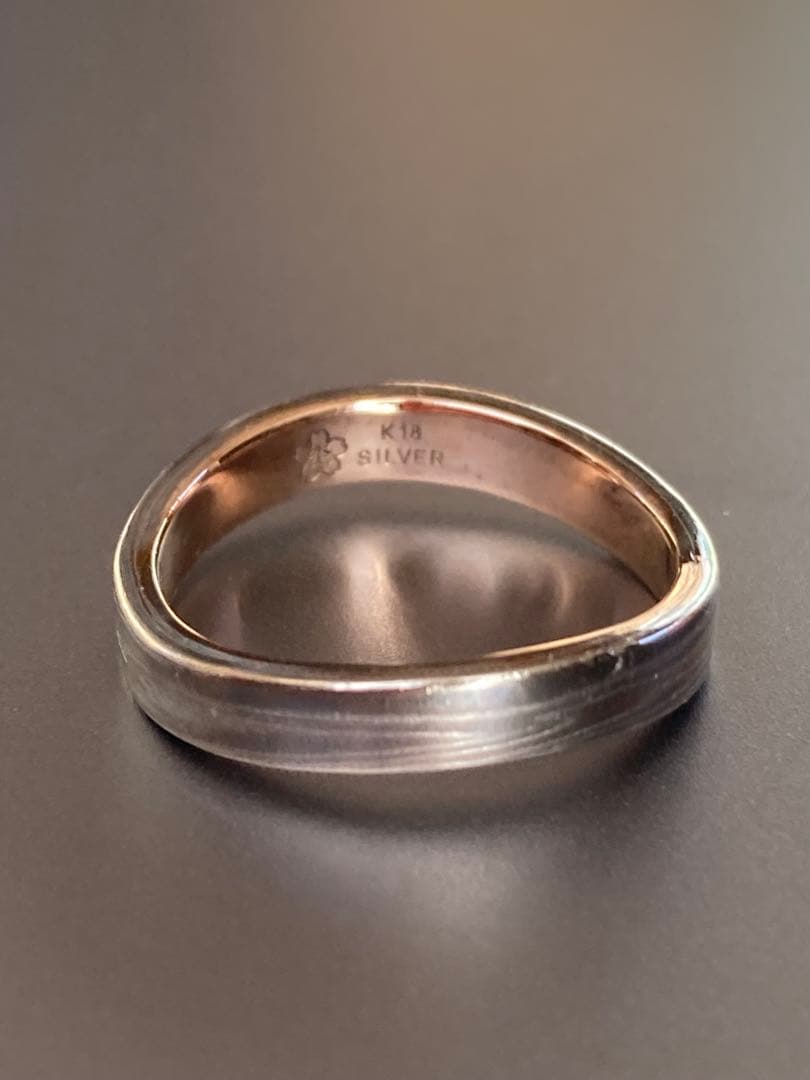 は*認様 【杢目金屋 】K18/SVマリッジリング 結婚指輪 伝統工芸手法